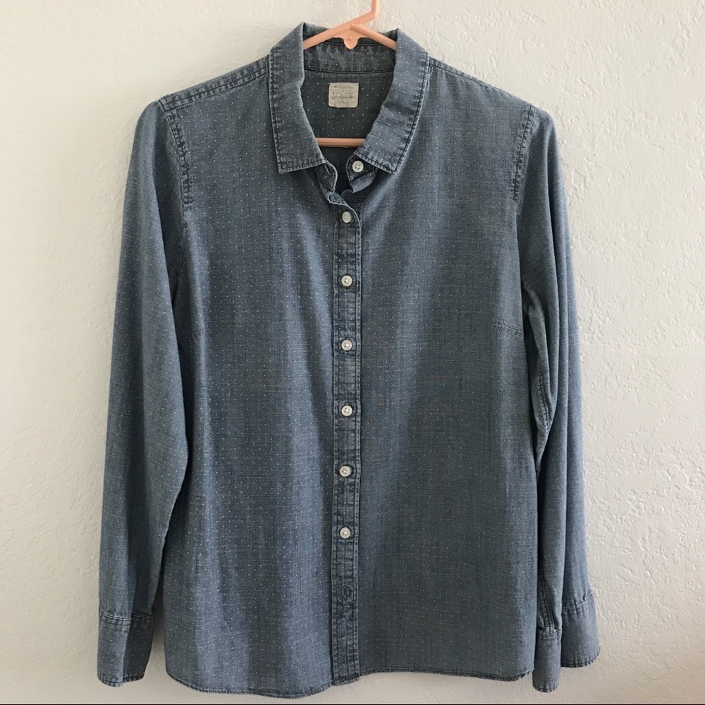J Crew Factory chambray dot button down size M